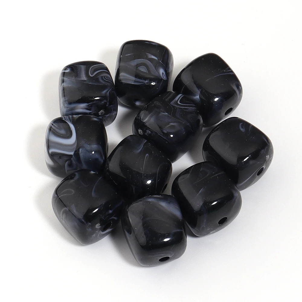 10 Stück/Lot 16x17mm quadratische Acrylperlen in zwei Farben, bunte lose Perlen für die Schmuckherstellung, DIY-Halskette, Armband, Zubehör – Detail 9