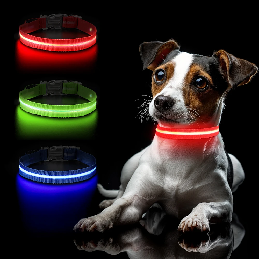 

Factory Wholesale Pet Light Accessories USB Rechargeable Anti-Lost for Night Walking Glow In The Dark