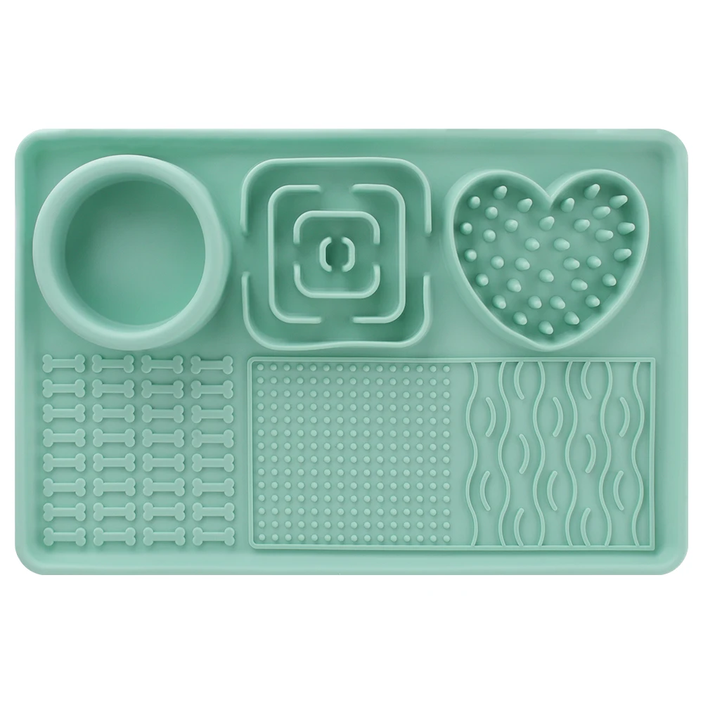 Pet Licking Mat Pet Eating Ware Dog Slow Food Mat Placemat Dog Feeder Supplies Suction Cup Dog Bathing Distraction