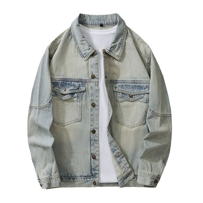 

Весенне-осенняя мужская тонкая простая индивидуальная джинсовая куртка в стиле ретро молодежная красивая джинсовая куртка красивые топы оптом
