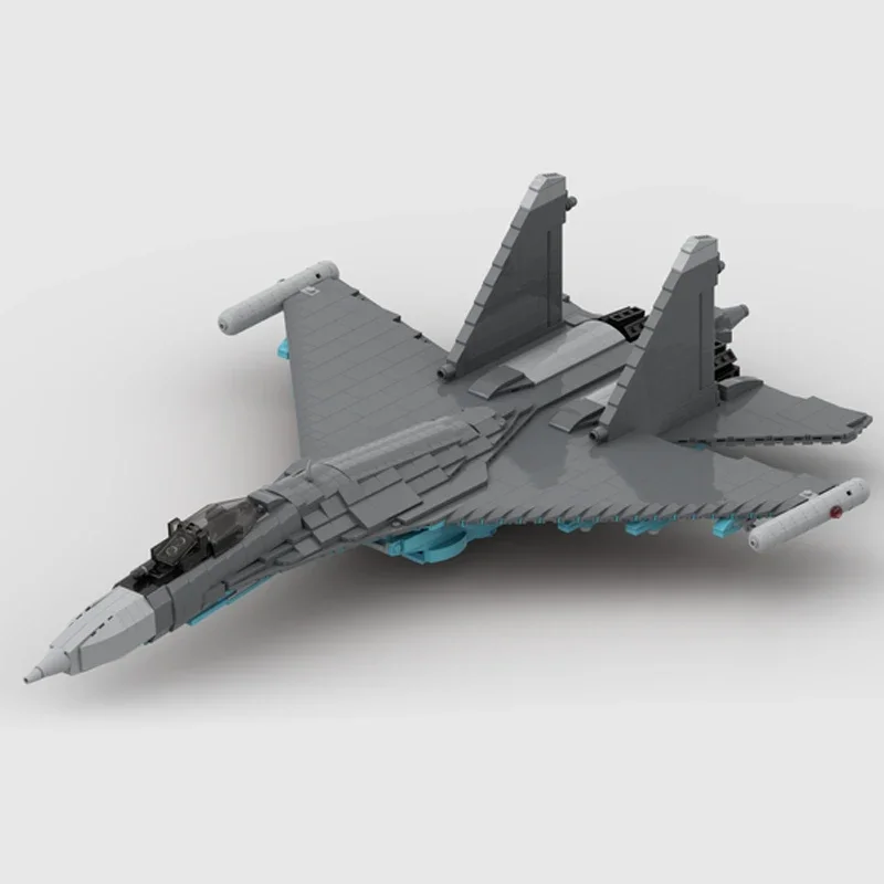 Moc Building Bricks Military Weapon Model SU-35 Fighter Jet Technology Modular Blocks Gifts Toys For Children DIY Sets Assembly