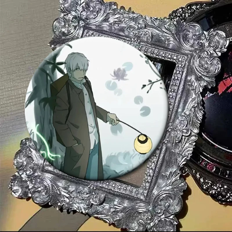 58mm Manga Mushishi‌ Handmade Tinplate Brooches Round Badge Lapel Pin for Bag Accessories Clothes Decor Practical Souvenir Gifts view 4