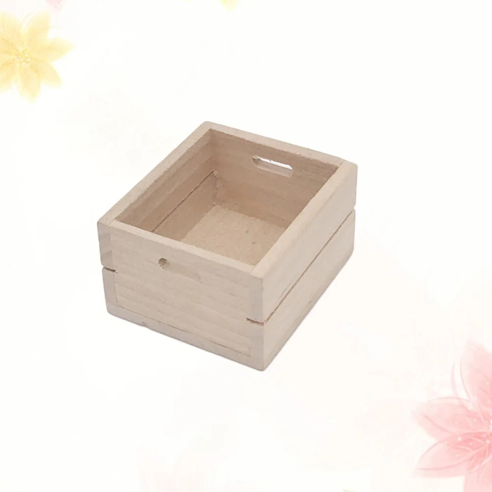 

Mini Wooden Basket Minihouse Furniture Lightweight Creative Decoration for Kids Room Art Display Mini House Fruit Vegetable
