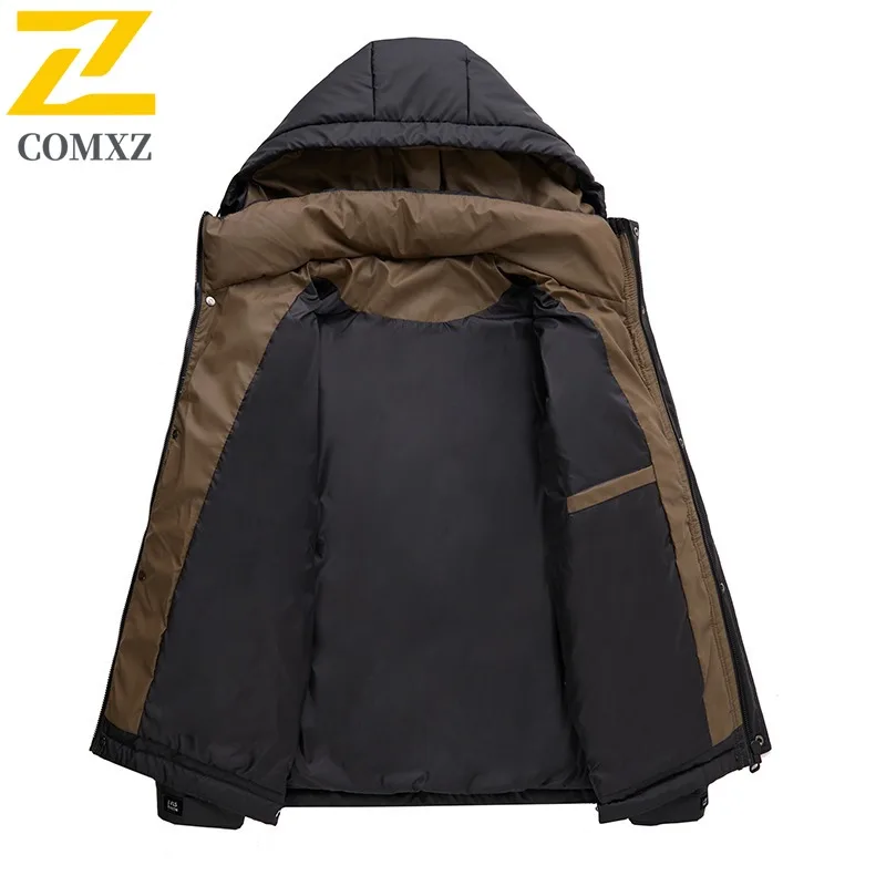 COMXZ Men's Puffer Jacket Stand Collar Business Office Outing Cold-Resistant Daily Work Parker Coat Lightweight Padding Coat