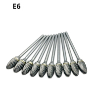 10pcs/set Dental Equipment Tungsten Steel Carbide Burs Cutter Polishing Milling Cutters Tungsten Steel Grinding Head E6