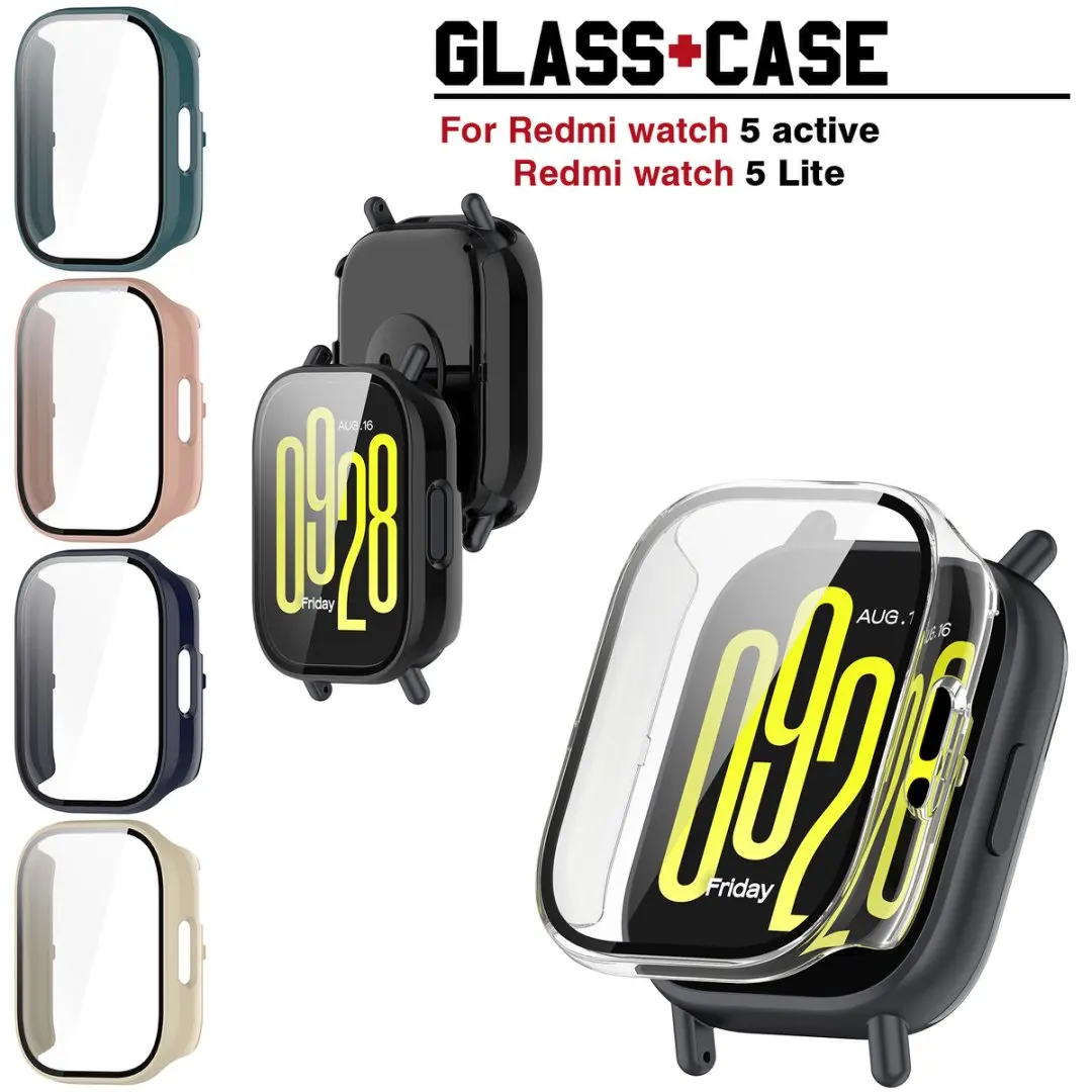 Ультратонкий жесткий чехол из закаленного стекла для ПК, защитный чехол для экрана для Redmi Watch 5, Active 5, Lite, чехол для умных часов