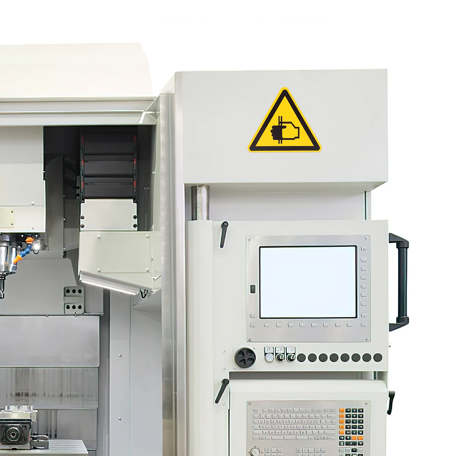 6Pcs Hand Crushing Warning Decals Strong Adhesive Safety Warning Stickers for Equipment Hand Protection Caution Labels Bright