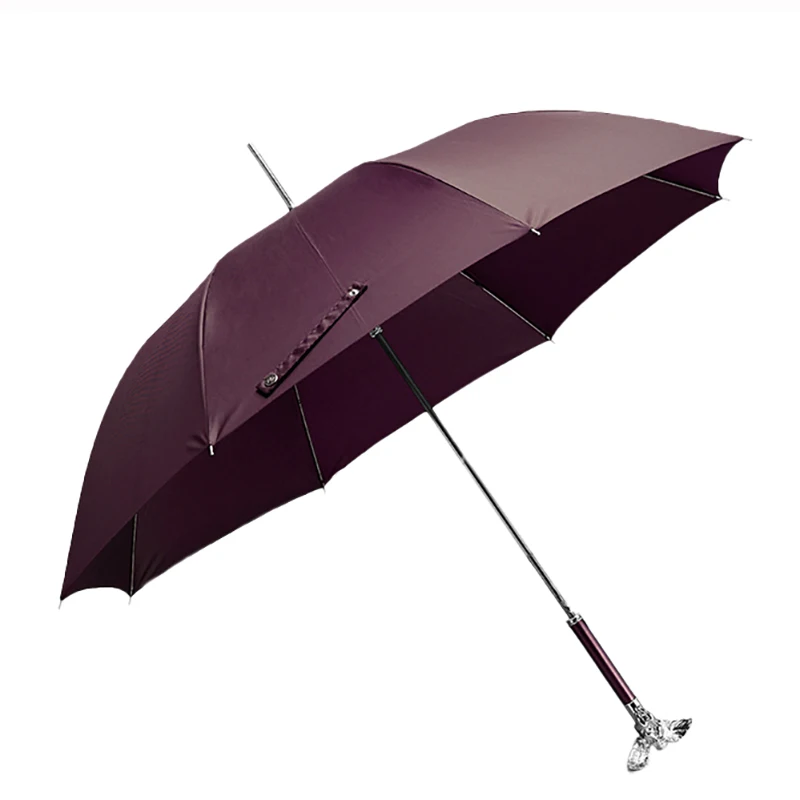 Creative Metal Long Handle Umbrella Luxury Personalized Umbrella Outdoor Large Windproof Umbrella for Rain and Sun Parasol Gifts