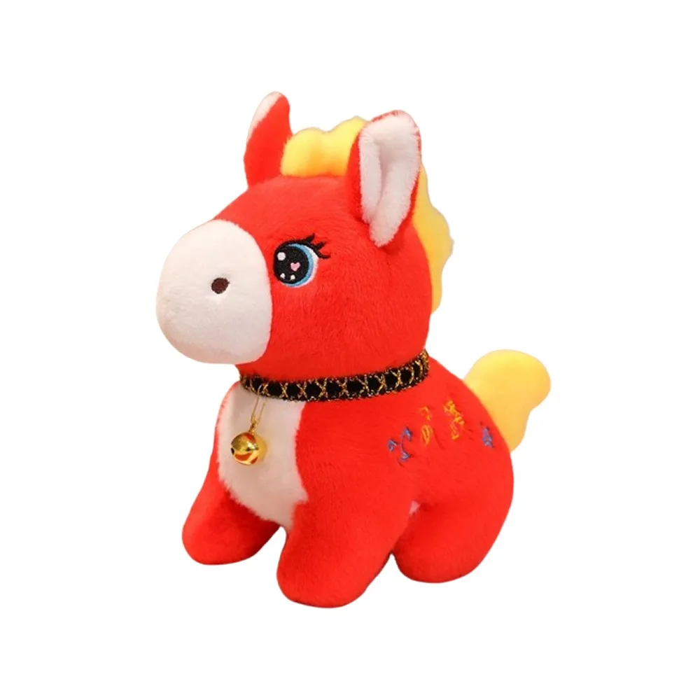 15/20/26 centimetri Zodiaco Cavallo Bambola Carino Stile Cinese Peluche Cavallo Giocattoli Ricamo PP Cotone di Riempimento 2026 Capodanno mascotte