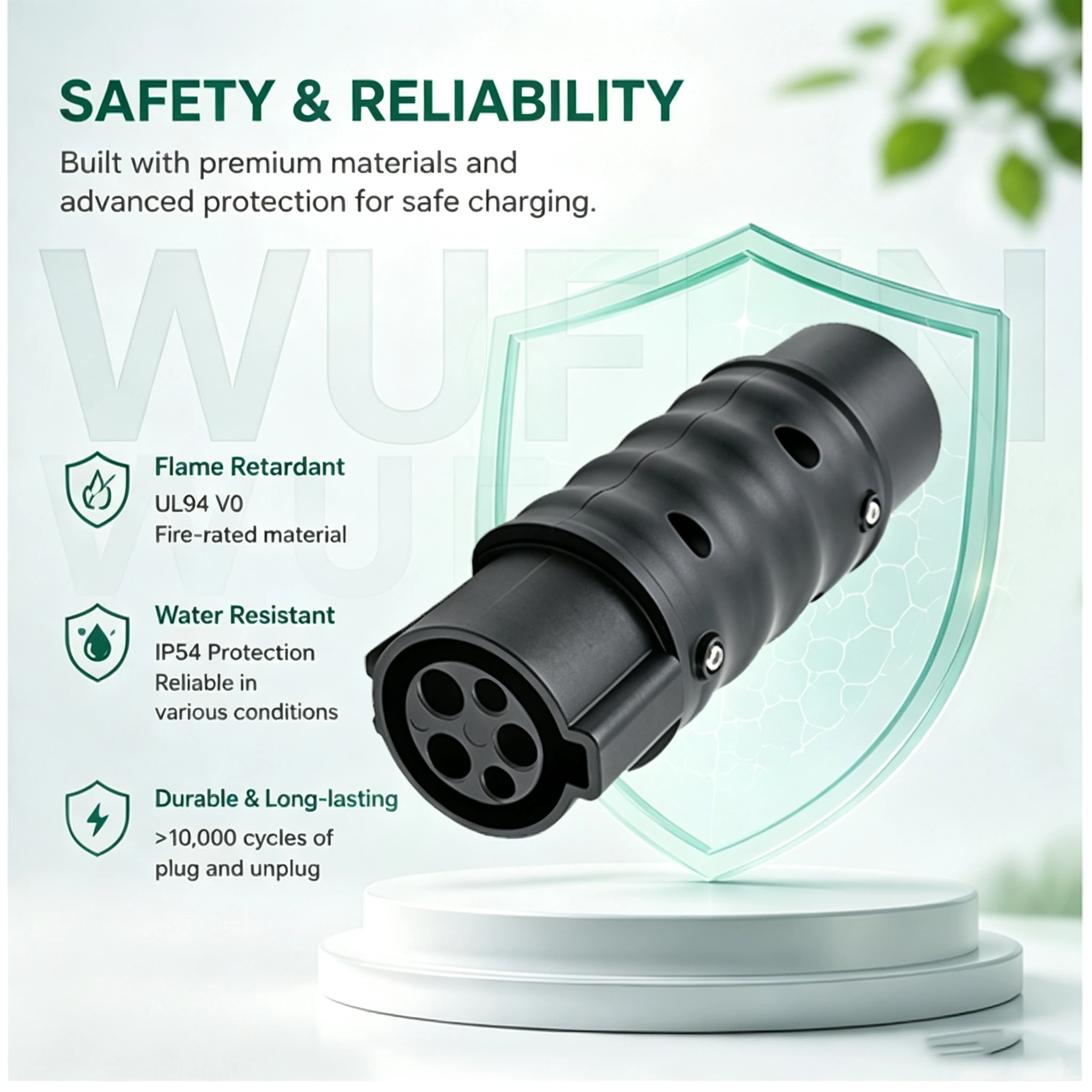 WUFEN J1772 to GBT Adapter Type 1 EV Charging Adapter 32A 7KW 250V Electric Vehicle Charger Converter for EV Cars