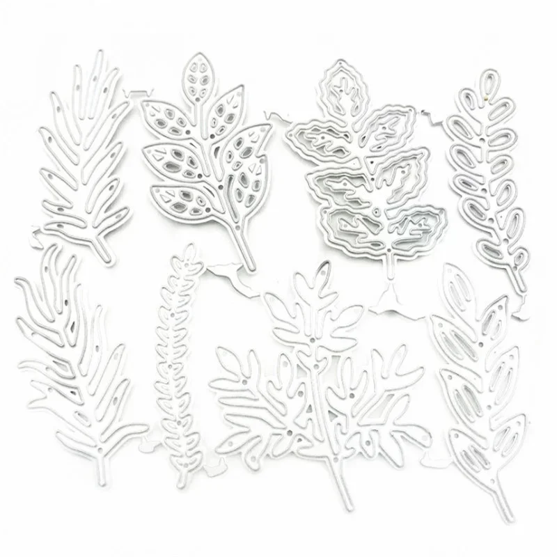 8PCS/lot Pretty Leaves Metal Cutting Dies Stencil  Cut Scrapbooking Craft Stamps DIY Album Paper Cards Embossing