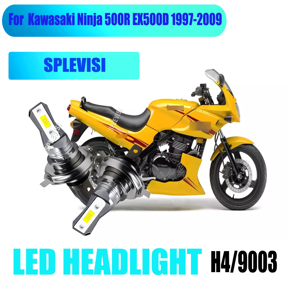 

H4 Motorcycle LED White Headlight -Professional Grade For Kawasaki Ninja 500R EX500D 1997 1998 1999 2000 2001 2002 2003-2009