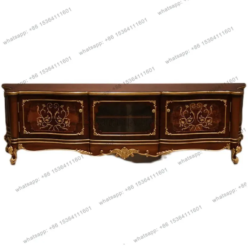 

TV cabinet British furniture Electric, villa mansion neoclassical gold foil TV cabinet