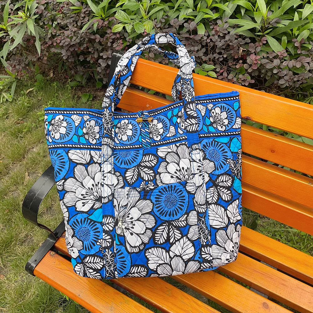 VB environmentally friendly floral shoulder bag luggage set, pure cotton travel bag, women's bag