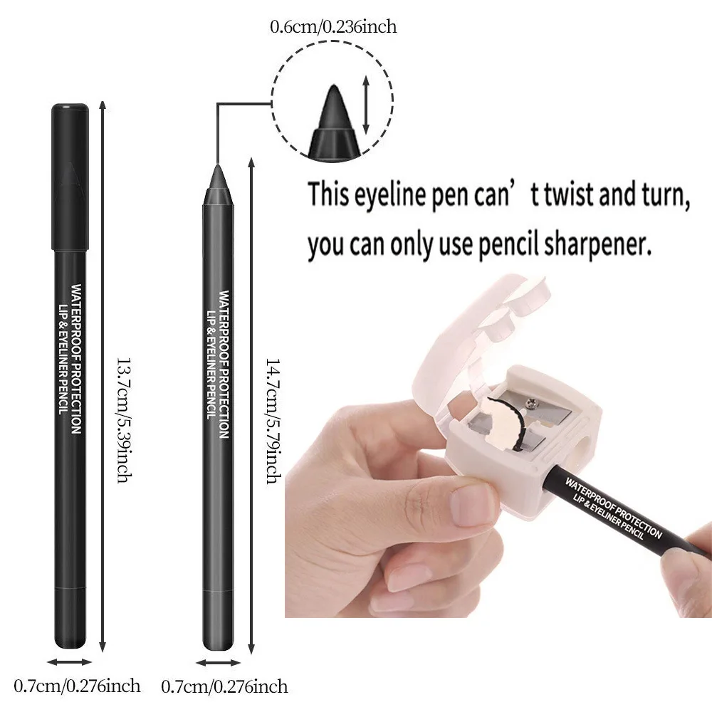 14-farbiger, langlebiger Eyeliner-Stift, wasserfestes Pigment, grün-brauner Eyeliner, freundlich, glatt, hochpigmentiertes Punk-Augen-Make-up