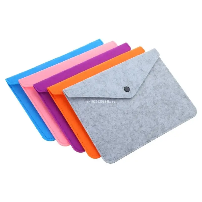 

Paper File Folder Portfolios Case Letter Envelope Bag Button Closure Felt File Folder Durable Briefcases Document Bag Dropship