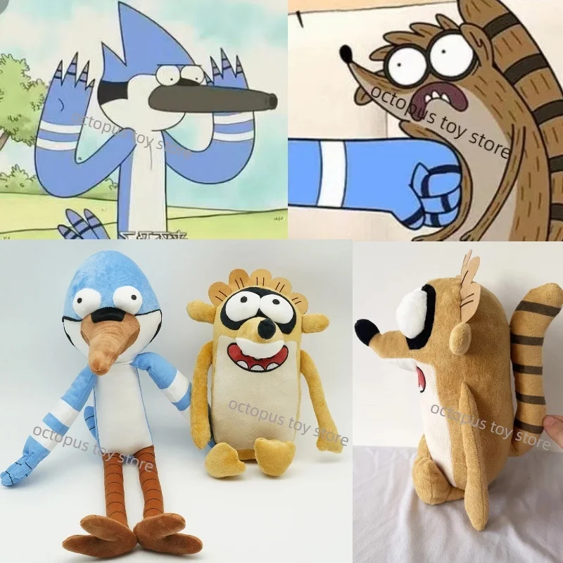 

New Regulars Show Plush Cute Jay Rigby Raccoon Stuffed Pillow Cartoon Monster Raccoon Doll Collection Toy For Kid Birthday Gifts