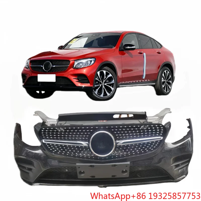 -GLC Coupe W253 Front Bumper Assembly Headlights Screw-On Attachment Universal Fitment Park Assist Sensor
