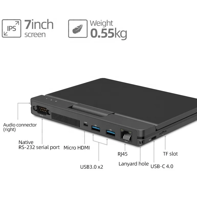 Win11 7inch IPS touch screen Core i3 laptops brand new tablet 2 in 1 16+512GB support Touch ID pocket laptop