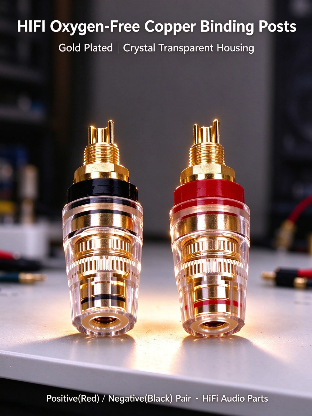HIFIDIY LIVE DIY Lautsprecher-Anschlussklemme Binding Post HIFI Verstärker Reines Kupfer Vergoldete Bananenbuchse Anschlussdose M8 L8 – Detail 4