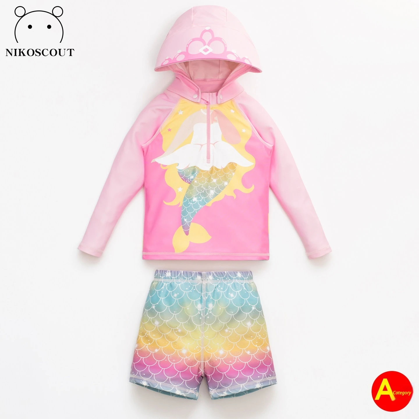 maio-infantil-feminino-de-manga-comprida-com-protecao-solar-capuz-e-secagem-rapida-estilo-sereia-deslumbrante-para-meninas-grandes-com-fenda-tipo-biquini