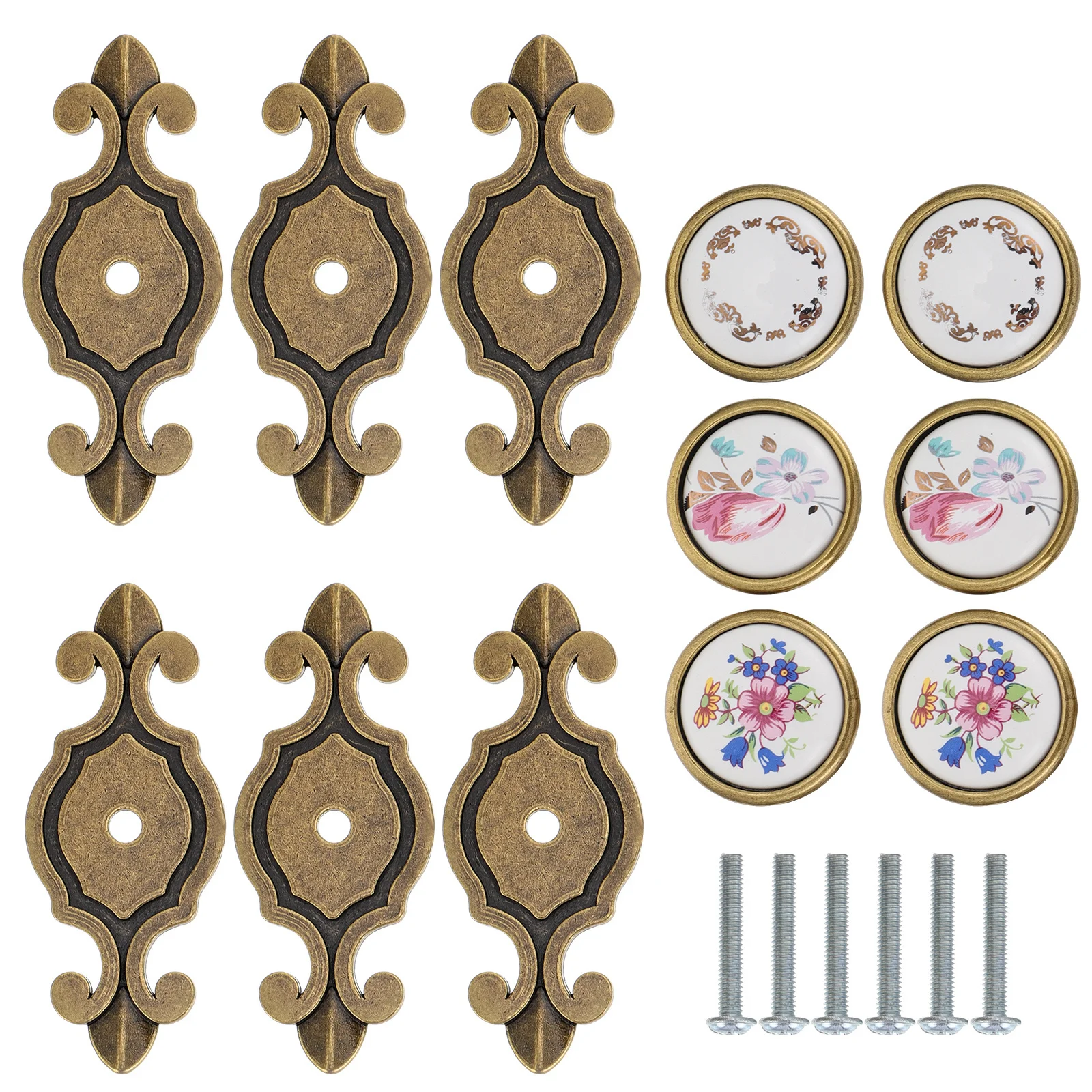 

6Pcs Ceramic Cabinet Handle Polished Lightweight Door Knob for Modern Wardrobe Drawer Furniture Ceramic Handle