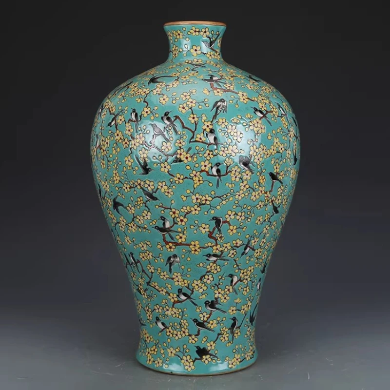 Daqing Qianlong Greenland Pastell Augenbrauen-Vase Antike Porzellanvase Antike Vase aus Jingdezhen-Porzellan