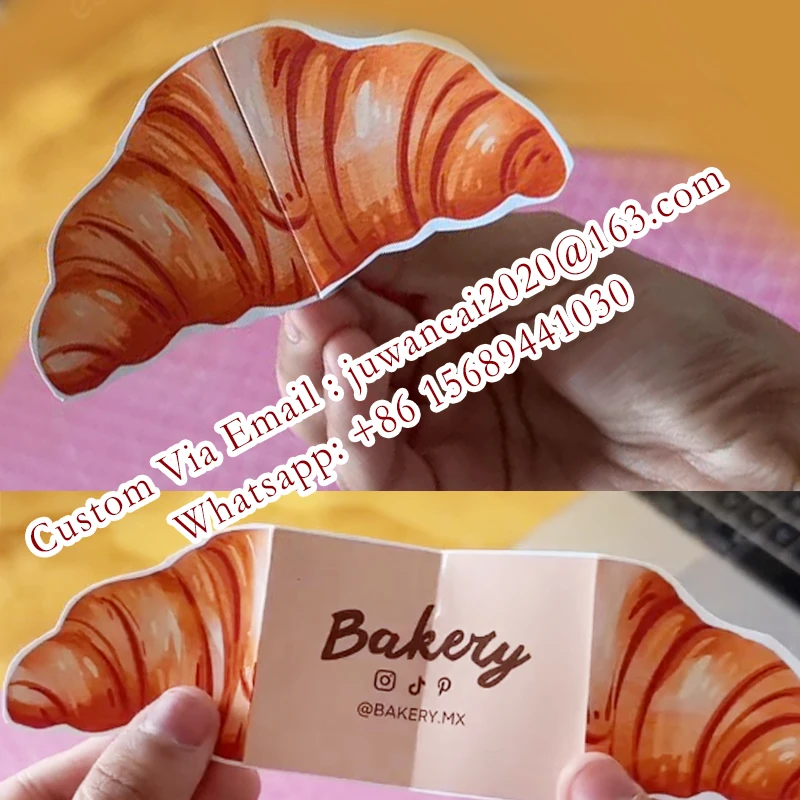 print-creative-folding-flyer-die-cut-folding-cards-custom-croissant-shaped-business-cards-with-qr-code-and-logo