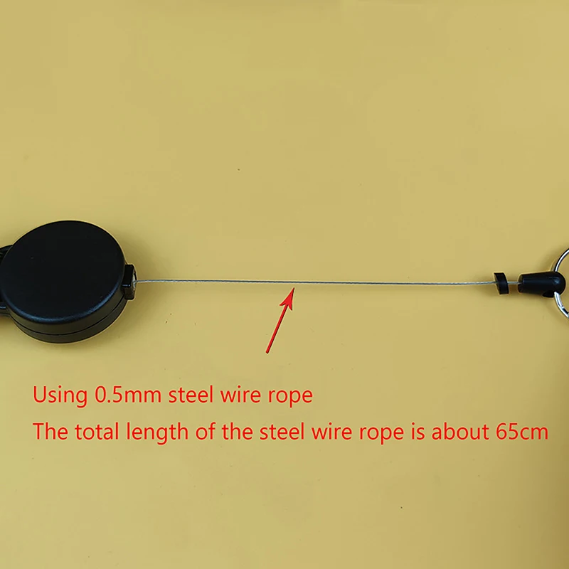 Heavy Duty Retractable Key Chain Black High Elastic Easy Pull Key Chain Certificate Pendant Doctor Nurse Badge Reel Clip