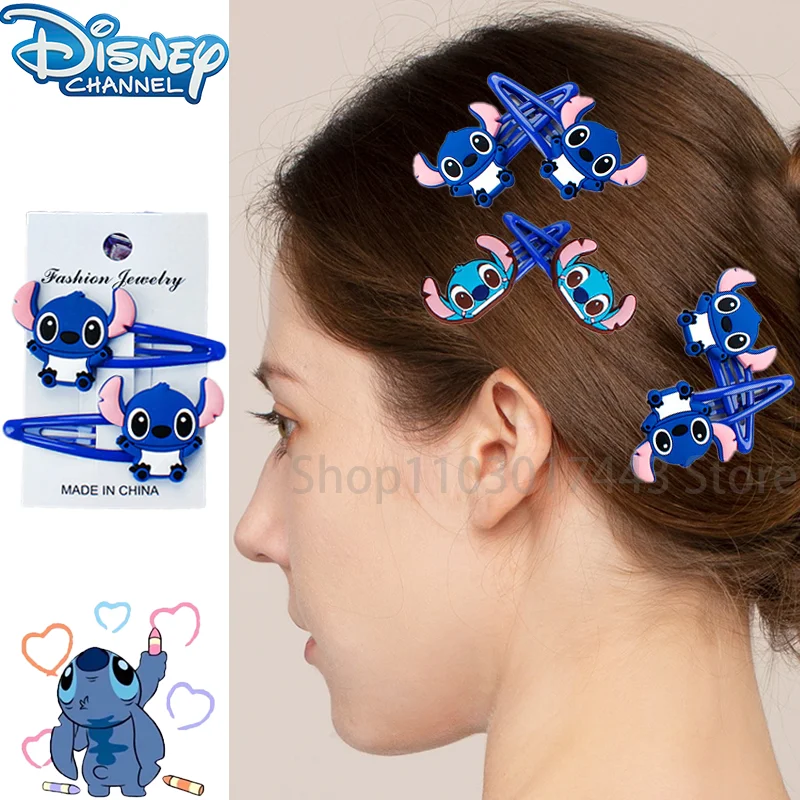 

2Pcs Set Disney Stitch Baby Hair Clips Cartoon Girls Hairpins Sweet Children Clips Barrettes Baby Hair Accessories ﻿Hair Clips