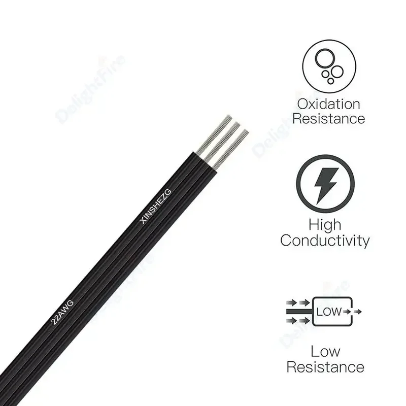 2 3 4 Pin RGB LED Strip Extension Cables Hookup LED Cable Black Flat 18 20 22 AWG Electrical Wire For WS2811 WS2812B LED Strip