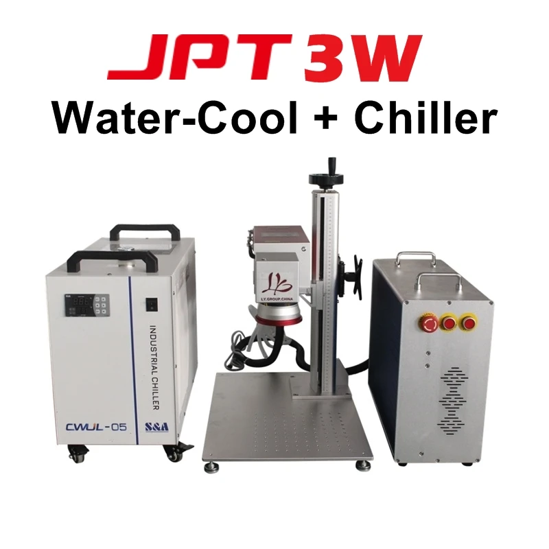 JPT 3W 5W UV Laser Marking Machine Wavelength 355nm UV Laser Engraver Machine for Metal Glass Wood Acrylic PVC Water Cooling