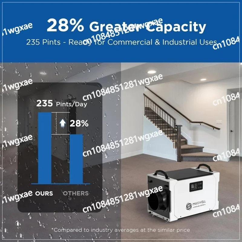 Commercial Dehumidifier with Pump and Drainage Hose, Tracked Space Dehumidifier Basement