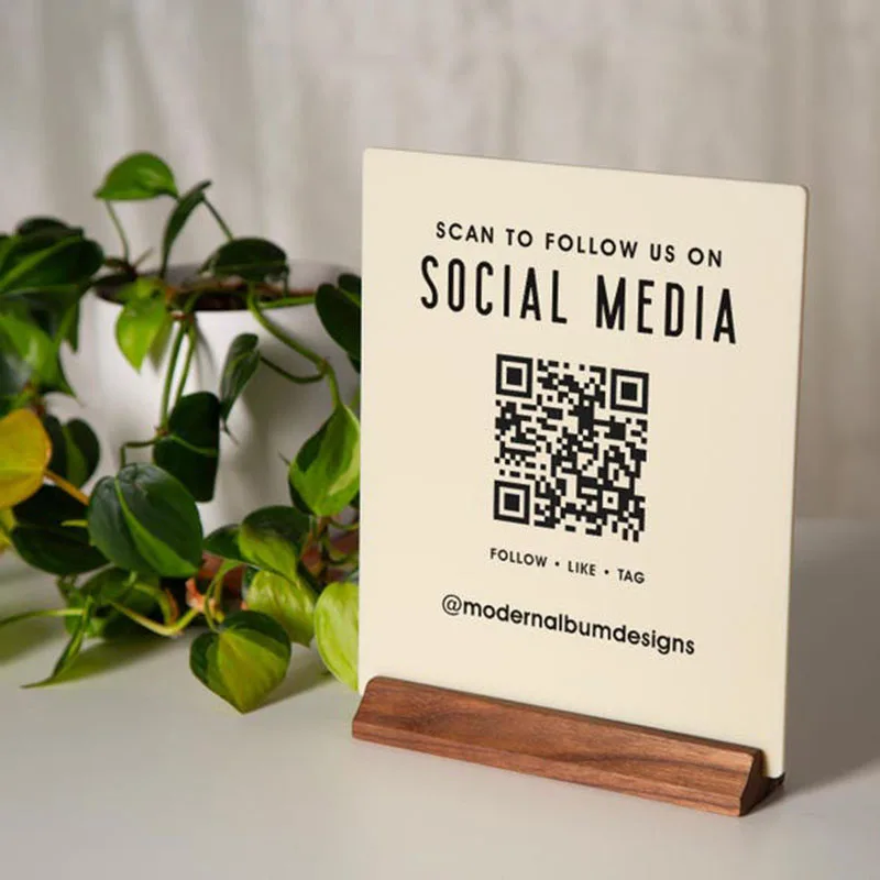 Exclusive Acrylic QR Code Stand for All Business Types Fits Multiple QRs at Reception Desk Menu Cashier Area Customizable Design