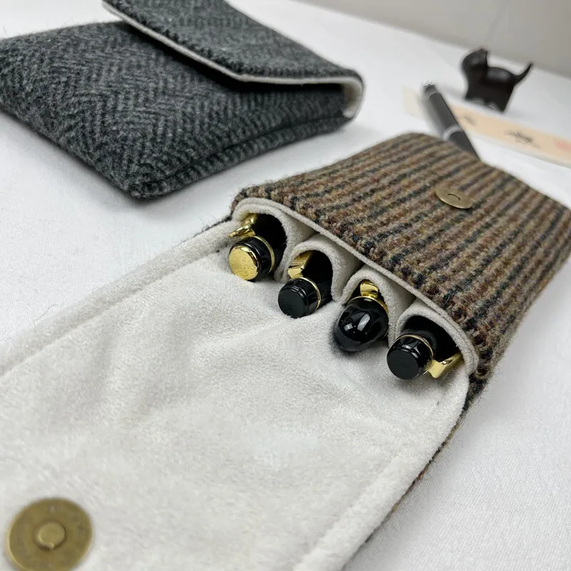 set-di-4-astucci-per-penne-in-lana-harris-tweed-retro-portapenne-in-tweed-con-chiusura-magnetica-15x10cm