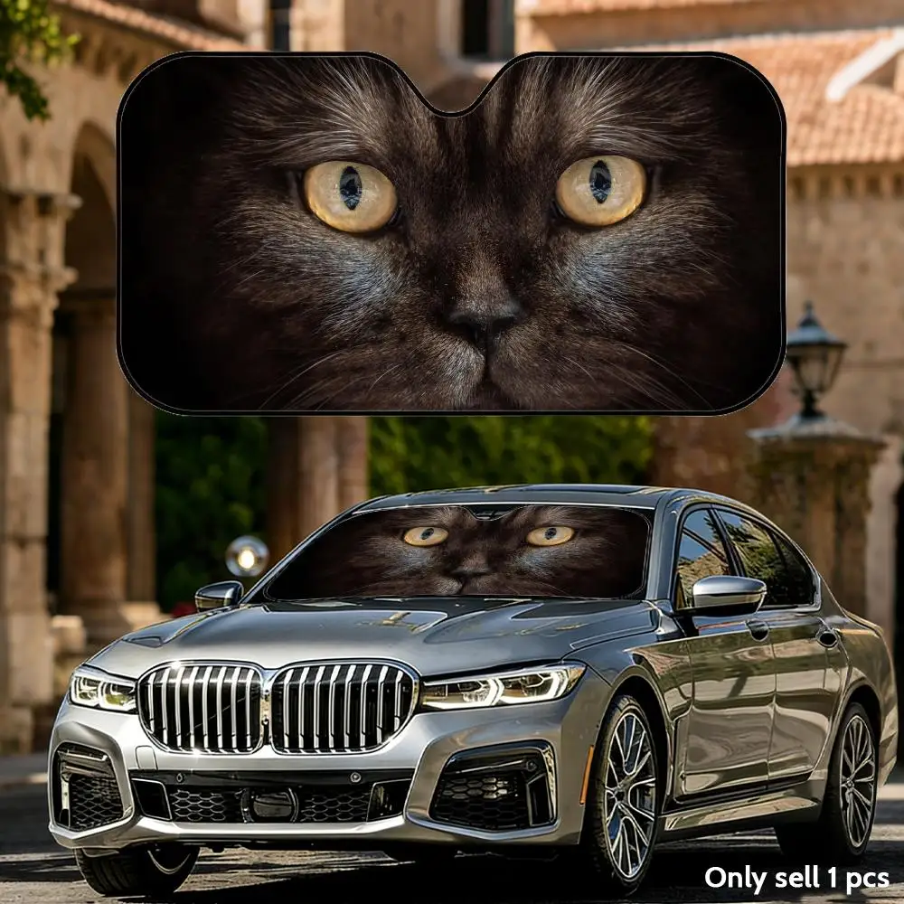 

Funny Cat Eye Sun Visor Foldable Universal Car Windshield Sun Shade UV Protection Heat Insulation Foldable Cover
