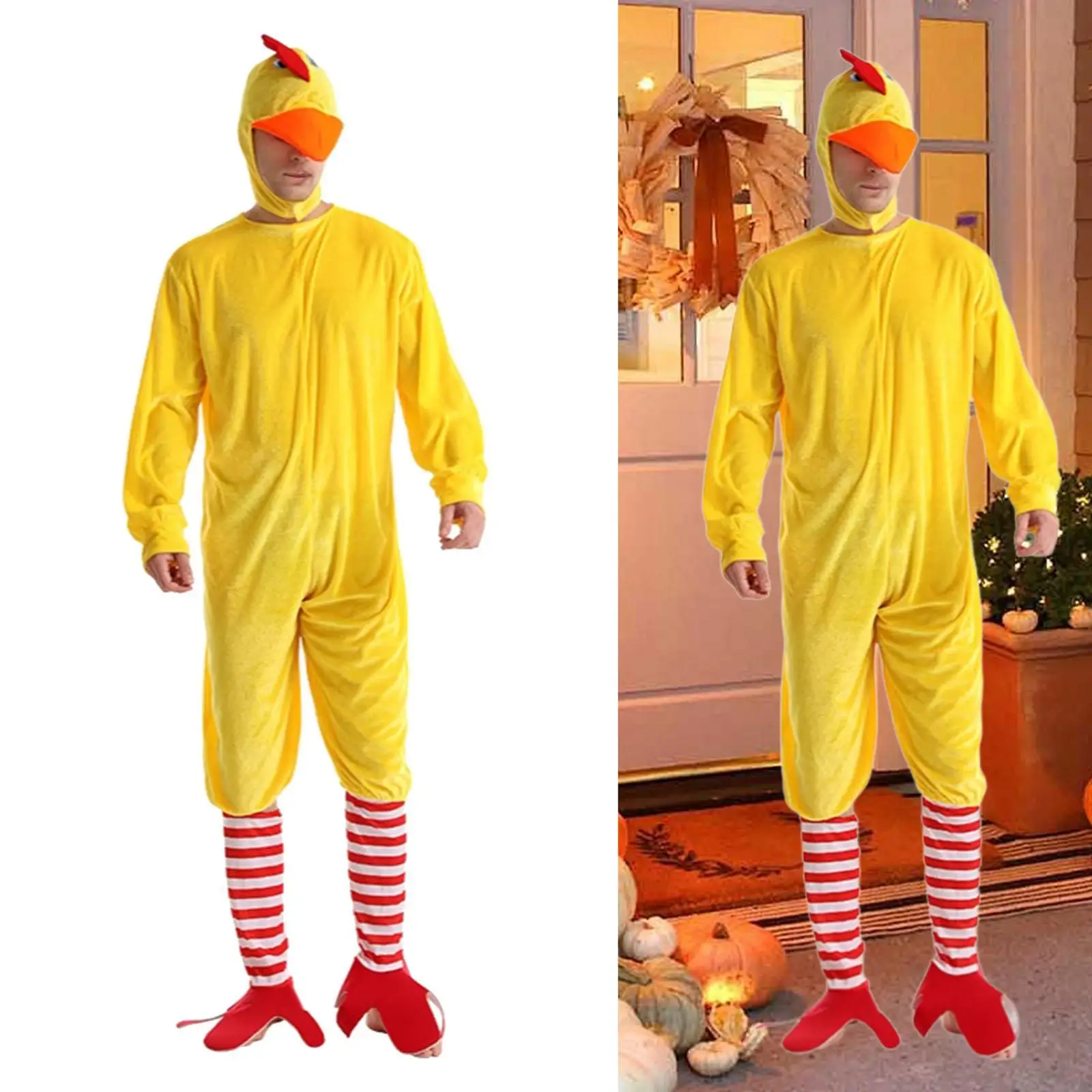 Jumpsuit Lightweight Sleepwear Funny Props Easy to Wear Men Chicken Cosplay