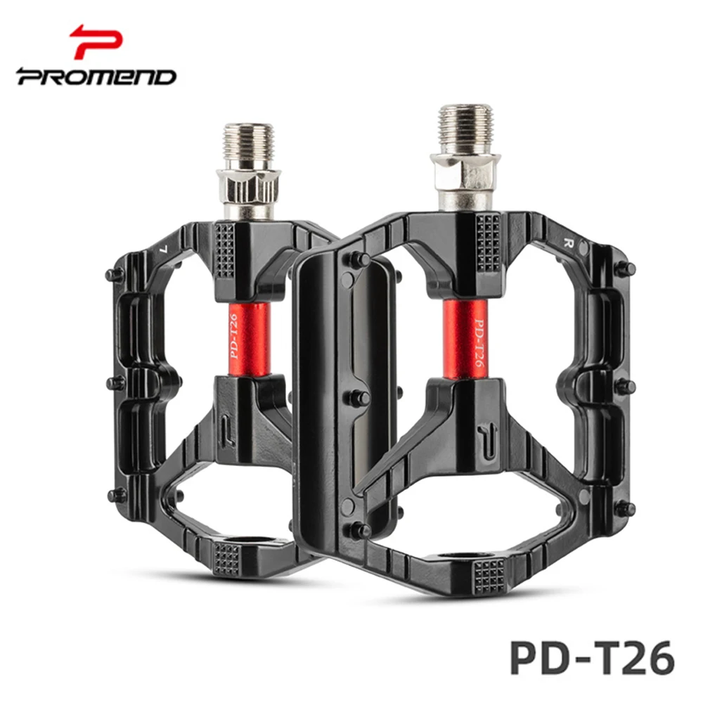 PROMEND MTB Fahrradpedal Anti-Rutsch-Doppel-DU-Lager Leichtes Pedal aus Aluminiumlegierung Breite Plattformpedale Mountainbike-Teile