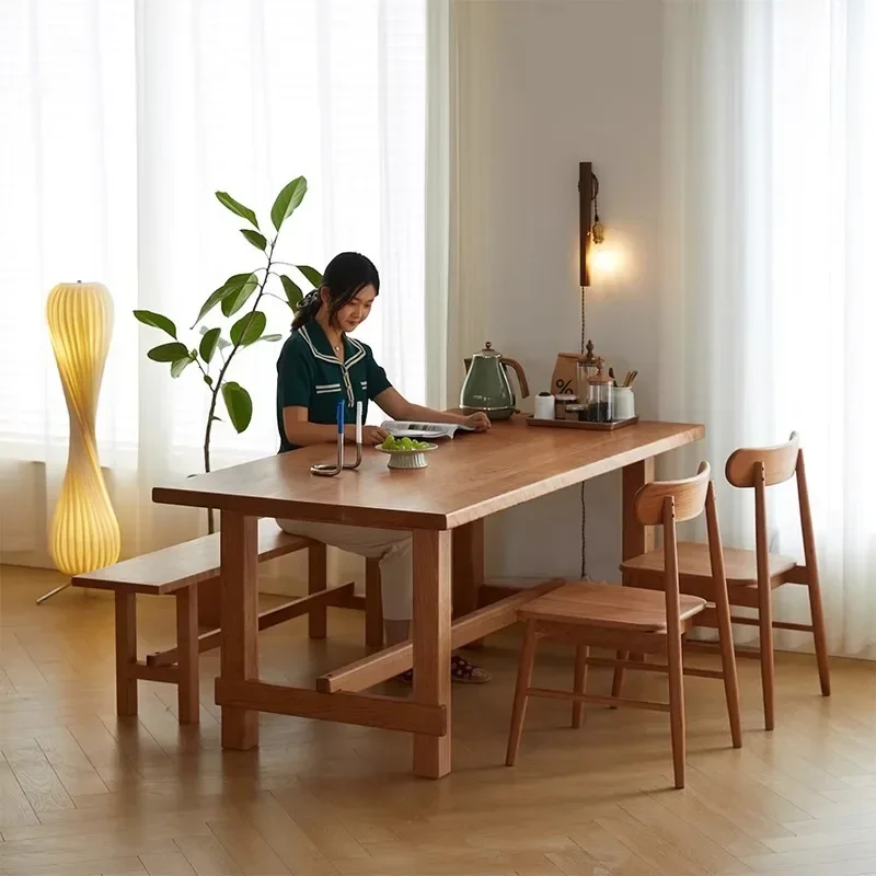

Rectangle dining table simple modern Japanese small apartment cherry wood furniture large board table