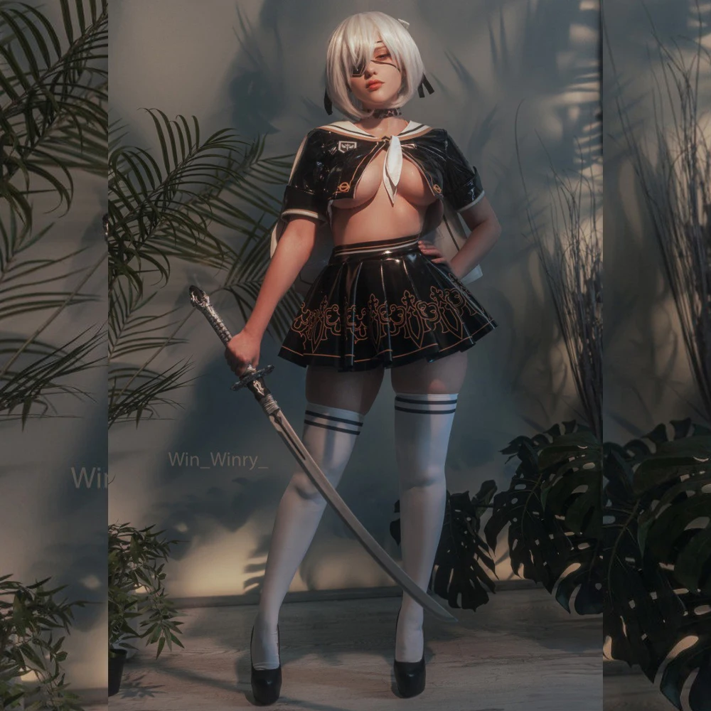 

Nier Automata Cosplay Costume Yorha 2B Sailor Suit Sexy Outfit Games Women Role Play Halloween Party Fancy Dress 2B Jk Dress