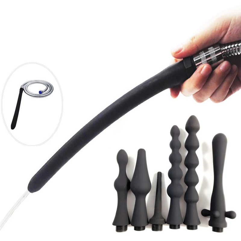 WETIPS Silicone Enema Anal Douche BDoucheWasher Anale Anus Lavement Anal Cleaner Lavage Anal Shower Fitting Bidet Cleansing