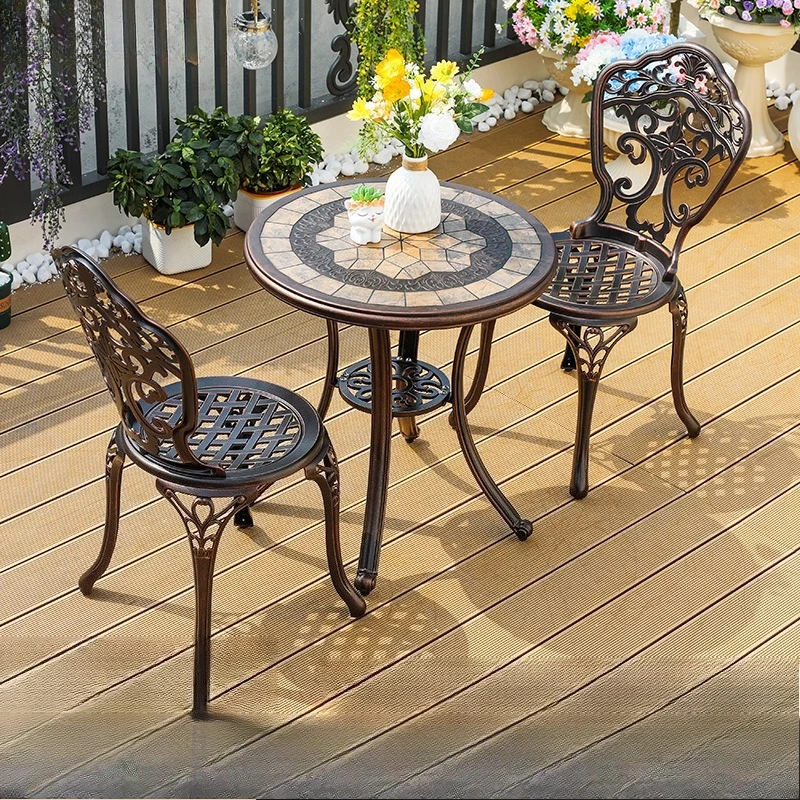 

Cast aluminum tables and chairs Outdoor coffee table Balcony and chairs Leisure Waiting
