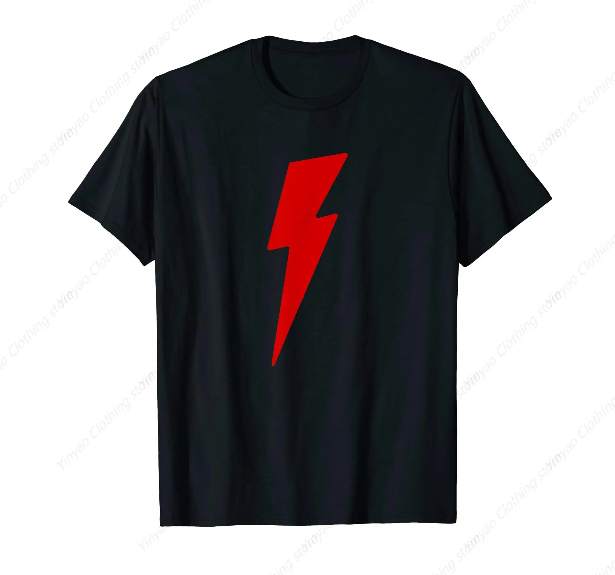 

Men's and Women's Red Lightning Simple Pattern T-shirt Cool Street Fashion Casual Short Sleeve