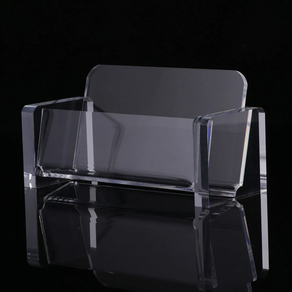 

2pcs Acrylic Business Holder Display Stand Organizer For Office Desk Storage Small Compact Card Box For Business Cards