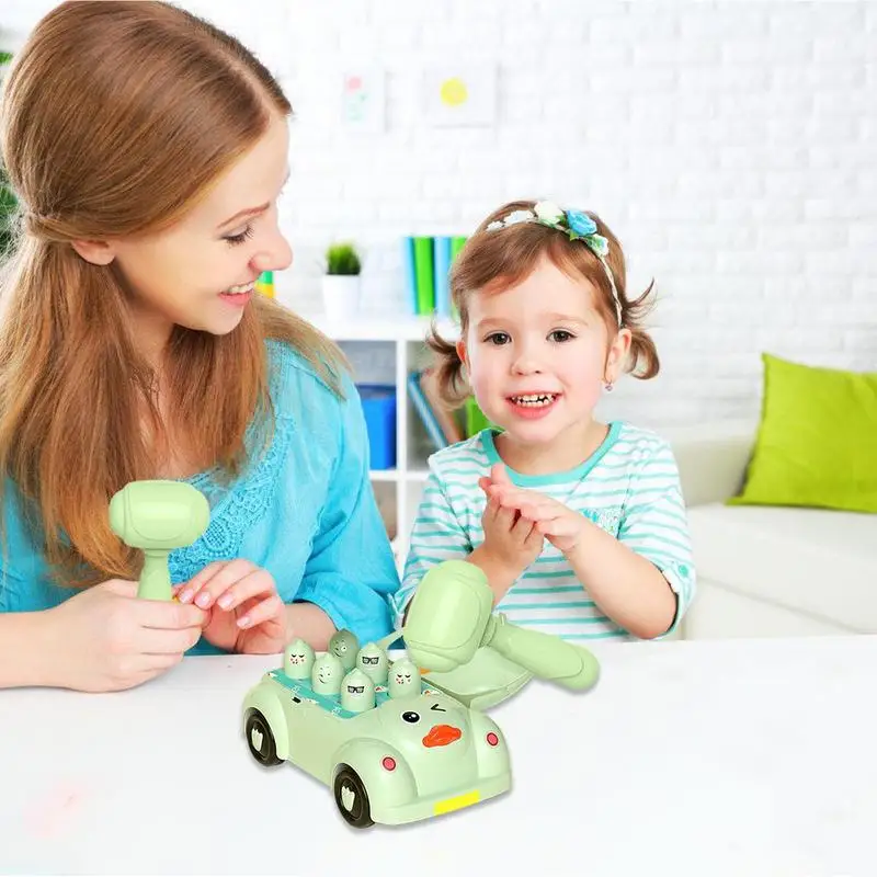 Jouet de jeu de taupe avec martelage de voiture à inertie, jouets de martelage avec marteaux, friction, 62 voitures, jeu d'apprentissage Montessori, jouet de frappe pour