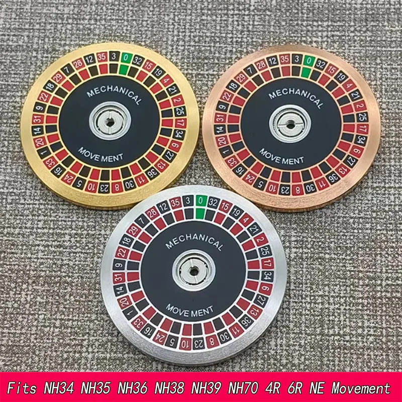 

MechJazz Roulette Wheel Rotor for NH35 Movement, Compatible with NH34/NH36/NH37/4R/6R Series, Watch Modification Parts