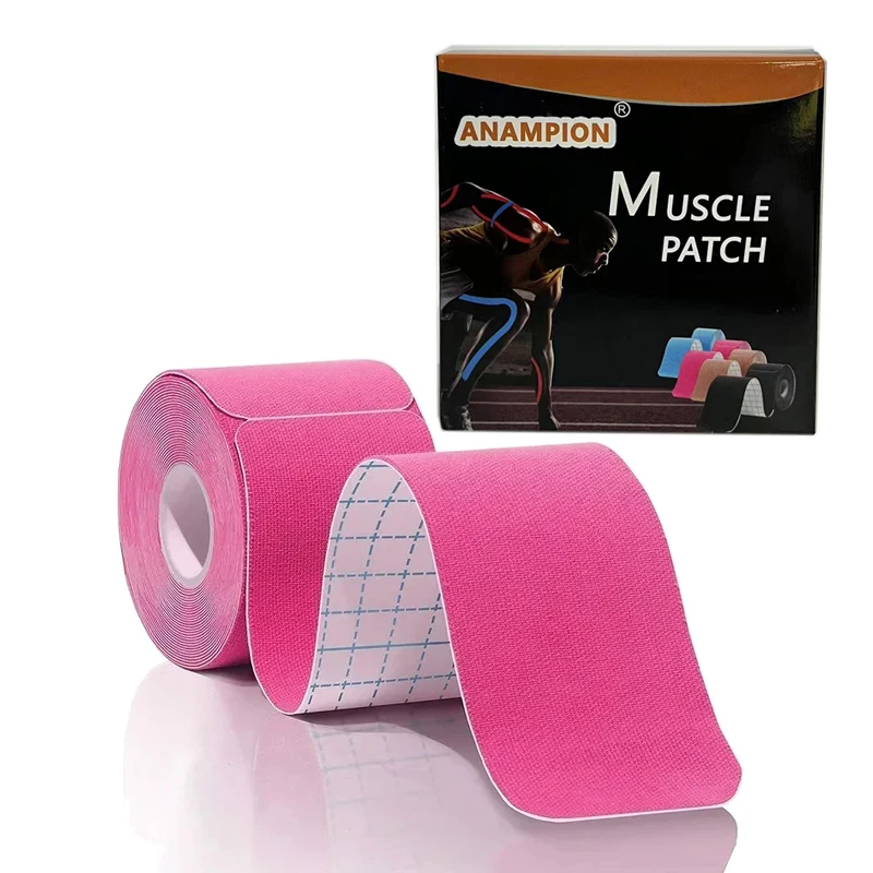 4 Rolls Sports Kinesiology Tape Stickers Elastic Precut Strips Waterproof Breathable Athletic Sports Muscle Tape Relief bandage