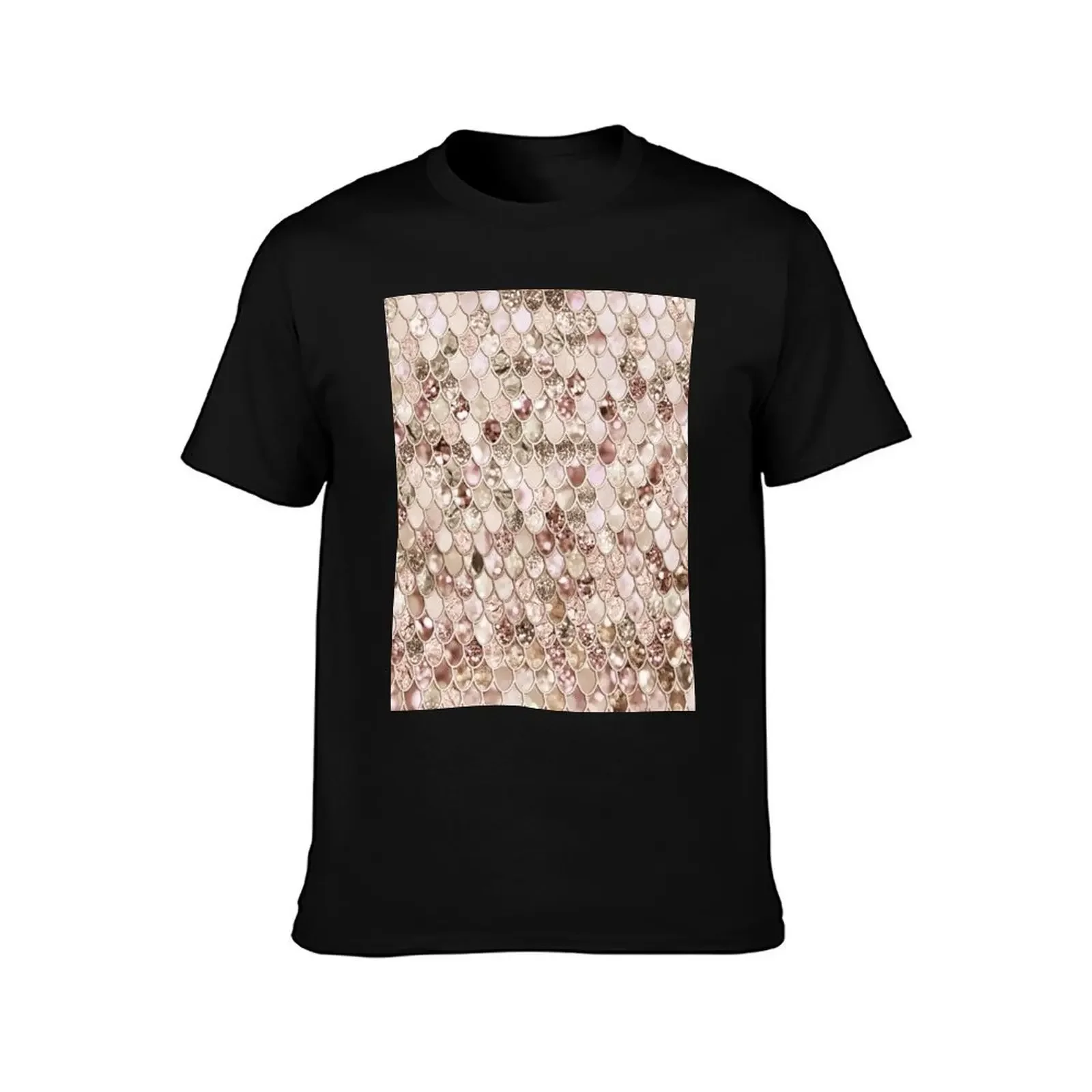 Rose Blush Mermaid Glitter Scales T-Shirt cotton graphic tees man clothes anime t shirts anime stuff mens vintage t shirts