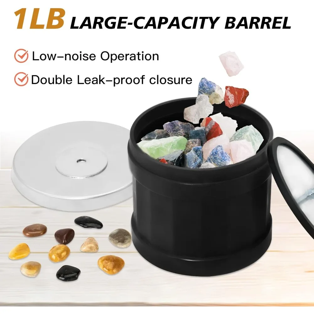 

Rock Tumbler Kit with Rough Gemstones 4 Polishing Grits Jewelry Fastenings Science Educational Toy Gift