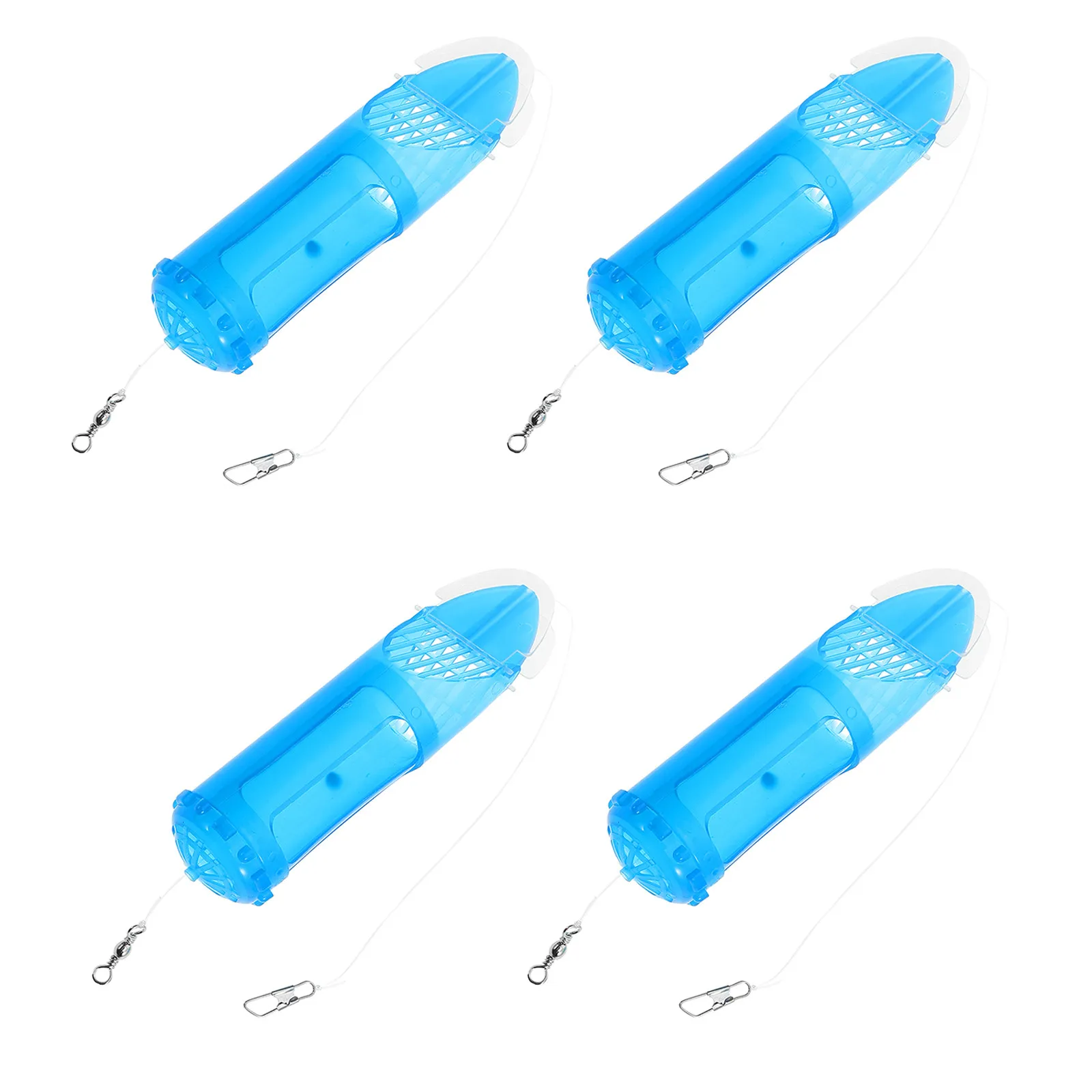 

4Pcs Rotating Fishing Bait Cage Inline Feeder Tackle Portable Groundbait Feeder Basket Reusable Plastic Bait Holder for Carp